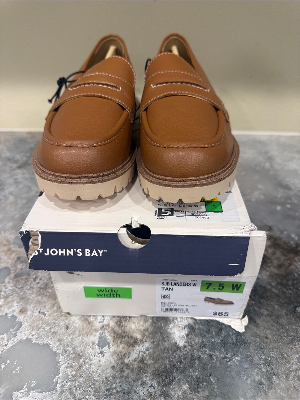 St. John's Bay Tan Chunky Mule Clogs
